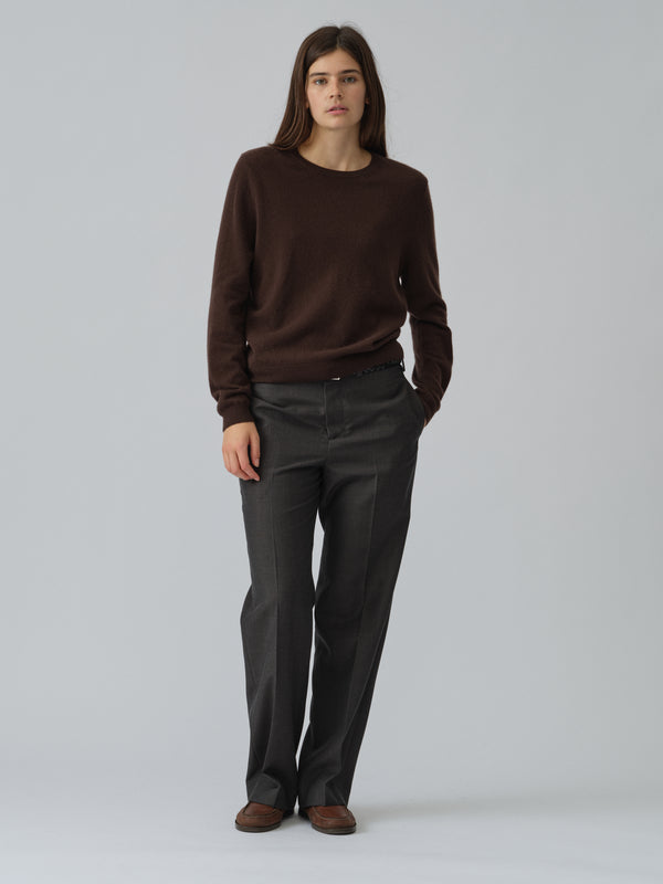 people's republic of cashmere Women's Classic Roundneck - Dark Brown