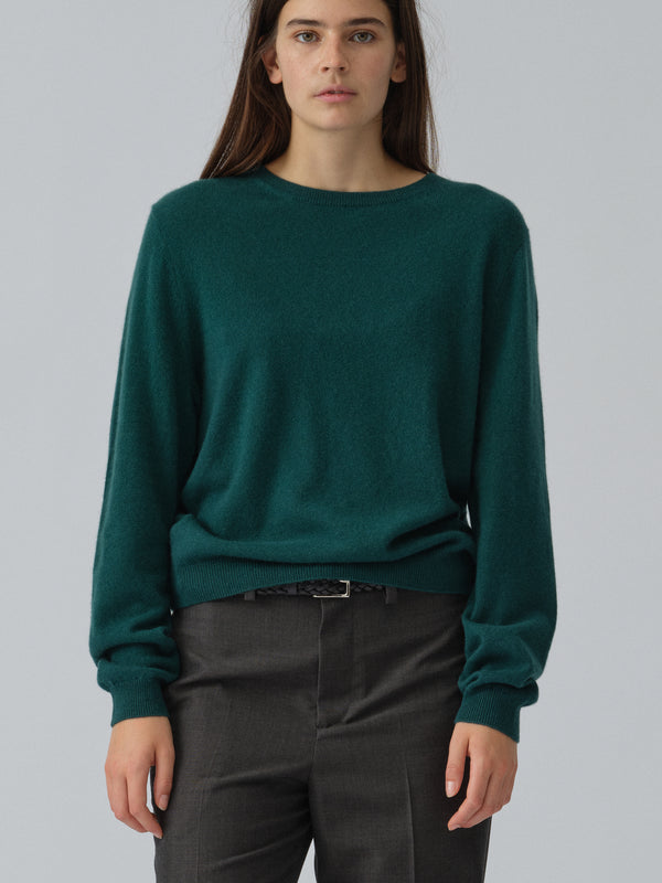 people's republic of cashmere Women's Classic Roundneck - Forest Green