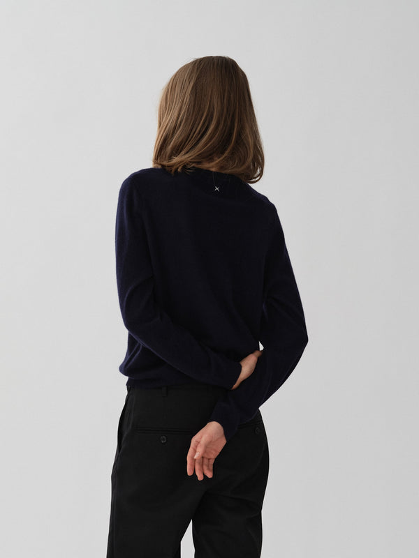 People's Republic Of Cashmere Women's Classic Roundneck - Navy Blue
