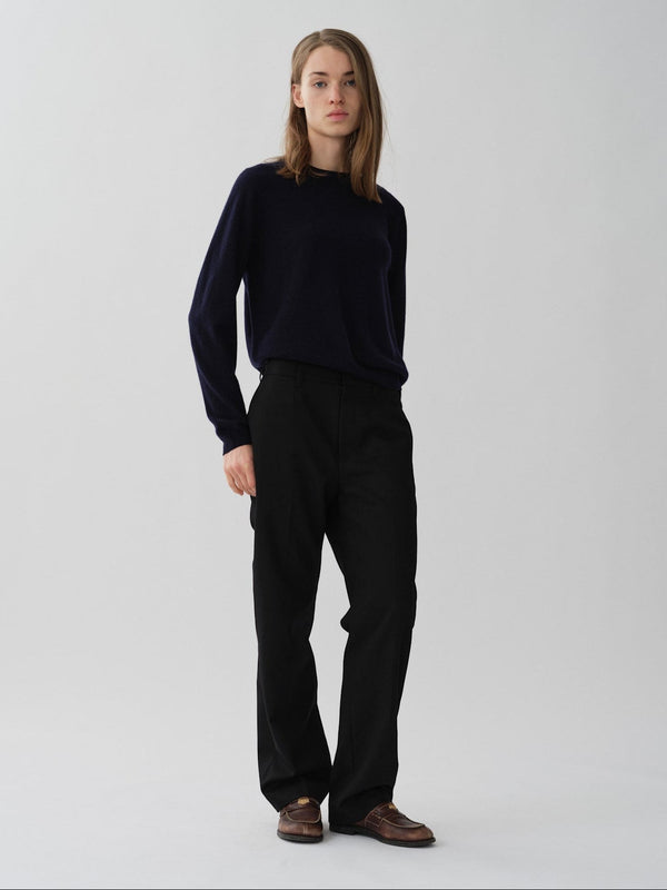 people's republic of cashmere Women's Classic Roundneck - Navy Blue