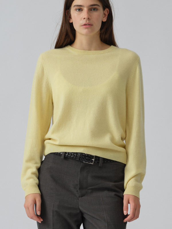 people's republic of cashmere Women's Classic Roundneck - Soft Yellow