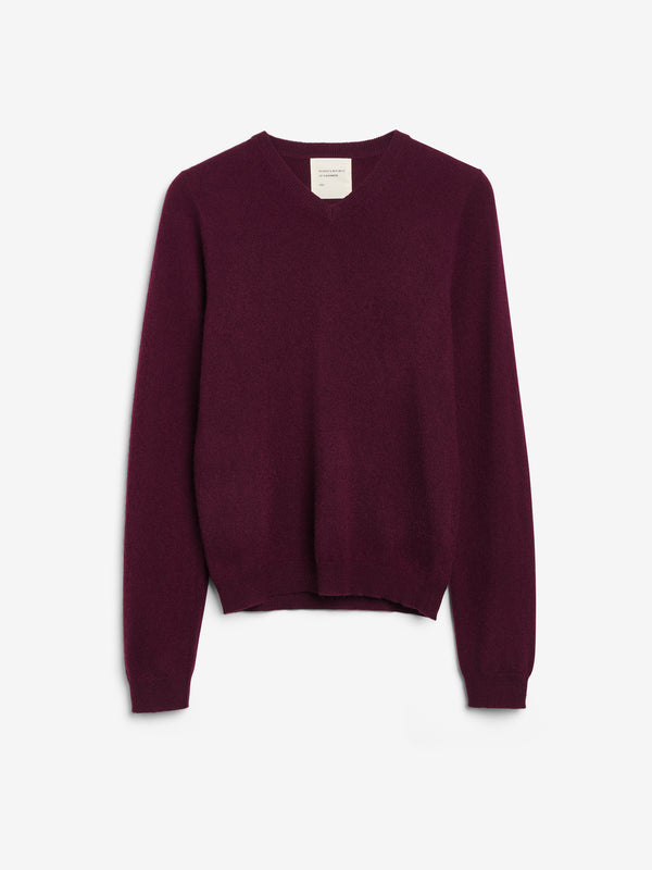 People's Republic Of Cashmere Women's Fitted 90's V-Neck - Bordeaux