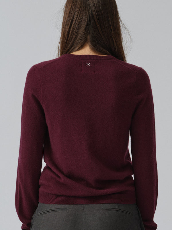 People's Republic Of Cashmere Women's Fitted 90's V-Neck - Bordeaux