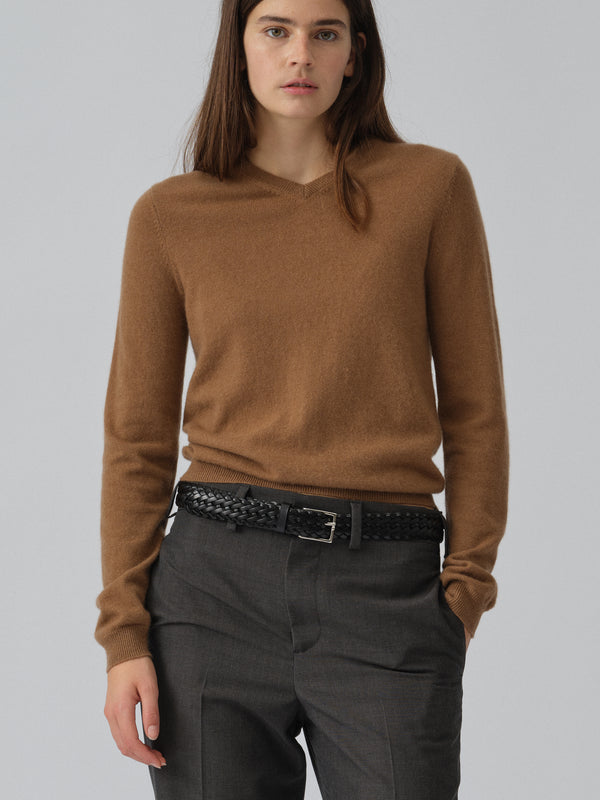 People's Republic Of Cashmere Women's Fitted 90's V-Neck - Caramel