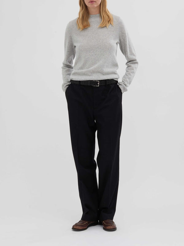 people's Republic Of Cashmere Women's Fitted Roundneck - Ash Grey