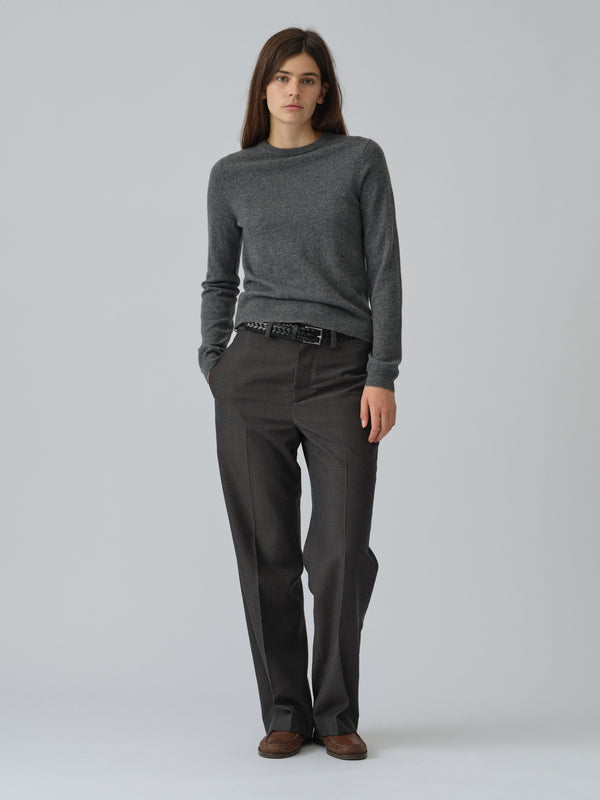 people's republic of cashmere Women's Fitted Roundneck - Heather Grey