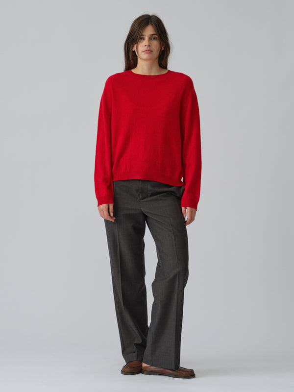 people's republic of cashmere Women's Oversized Roundneck - Red