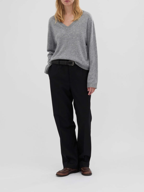People's Republic Of Cashmere Women's Oversized V-Neck - Heather Grey Light