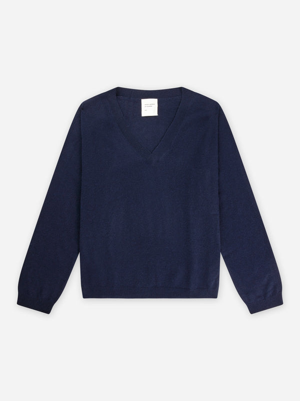 People's Republic Of Cashmere Women's Oversized V-Neck - Navy Blue