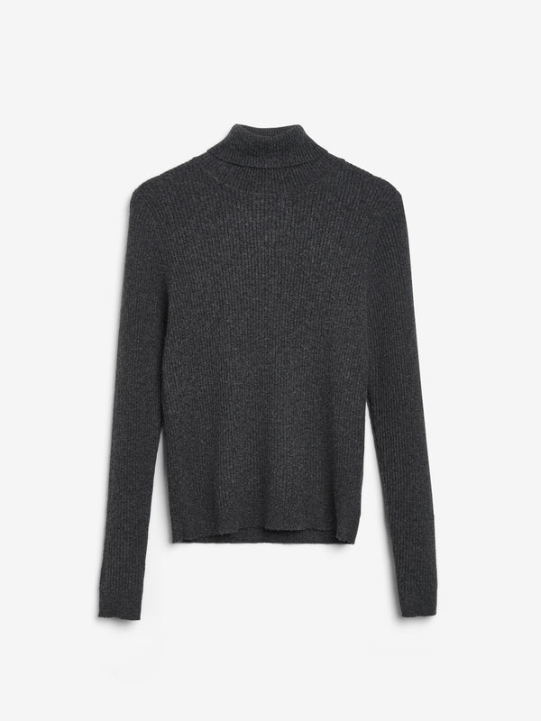 People's Republic Of Cashmere Women's Ribbed Turtleneck - Dark Grey