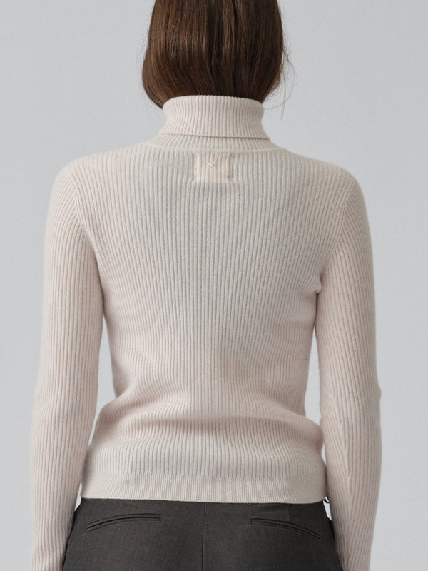 People's Republic Of Cashmere Women's Ribbed Turtleneck - Off-White
