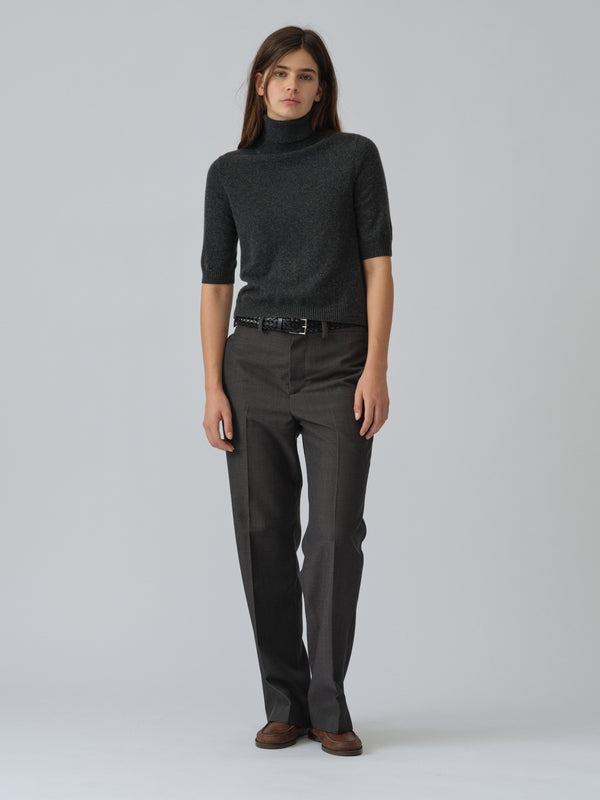 People's Republic Of Cashmere Women's Turtleneck Blouse - Dark Grey