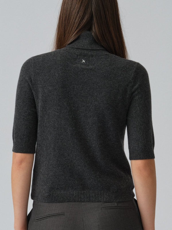 People's Republic Of Cashmere Women's Turtleneck Blouse - Dark Grey