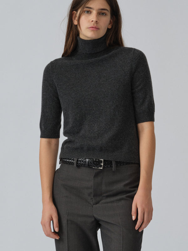 people's republic of cashmere Women's Turtleneck Blouse - Dark Grey