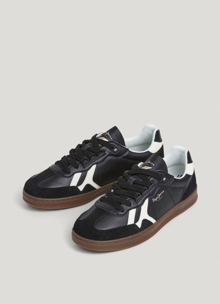 Pepe Jeans Leather Trainers With Suede Details- Ball