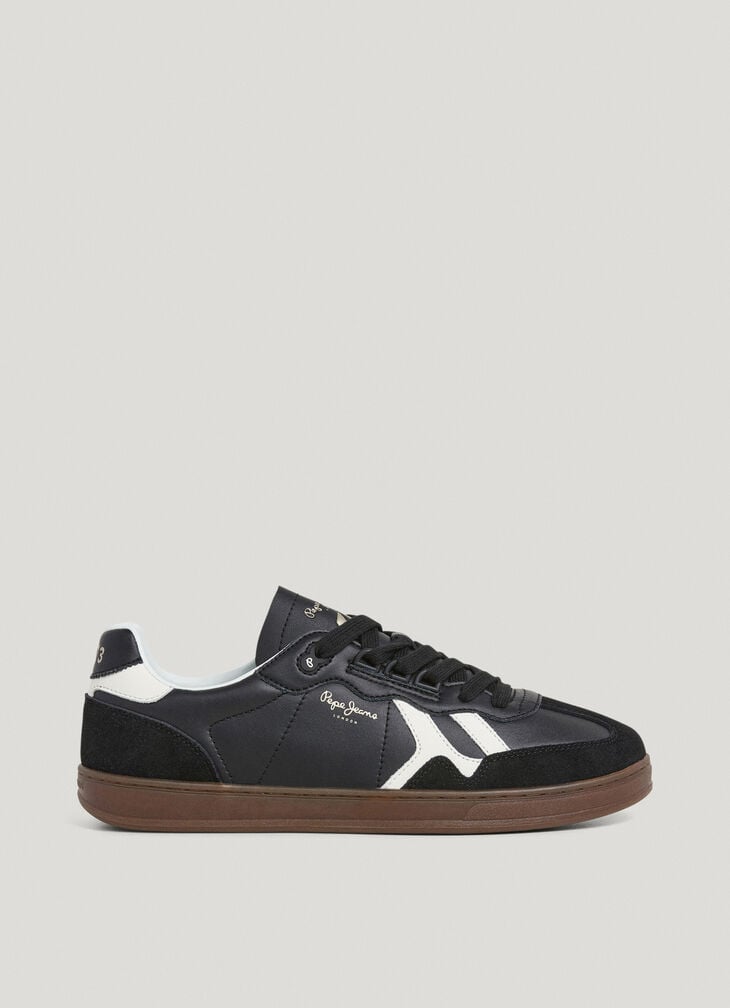 Pepe Jeans leather trainers with suede details- ball