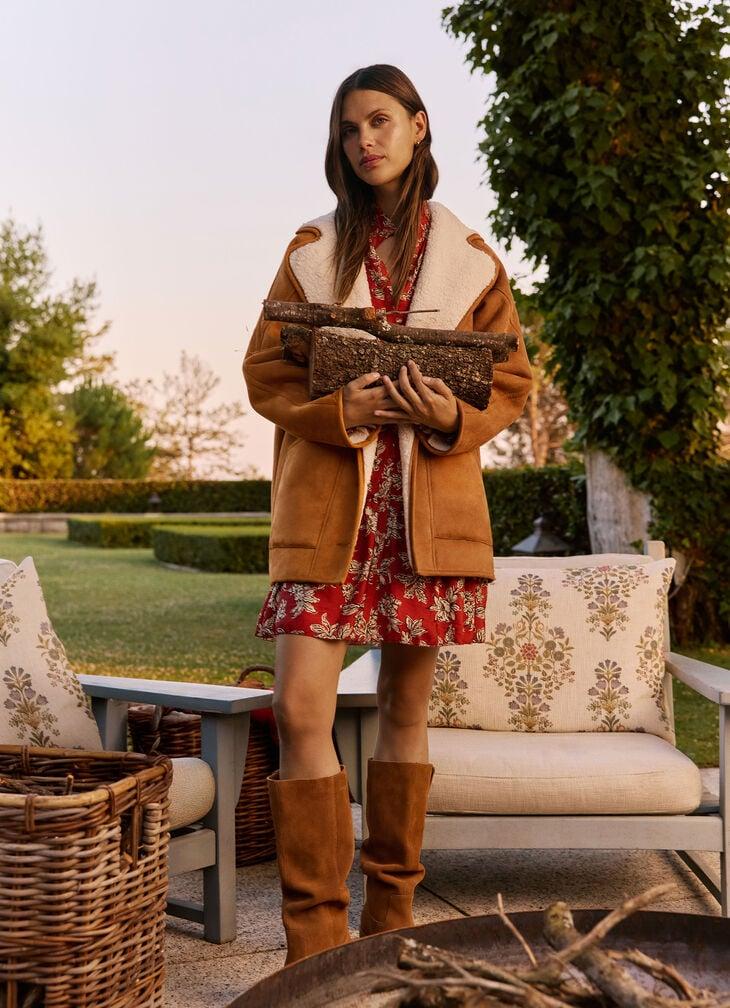 Pepe Jeans borg details coat