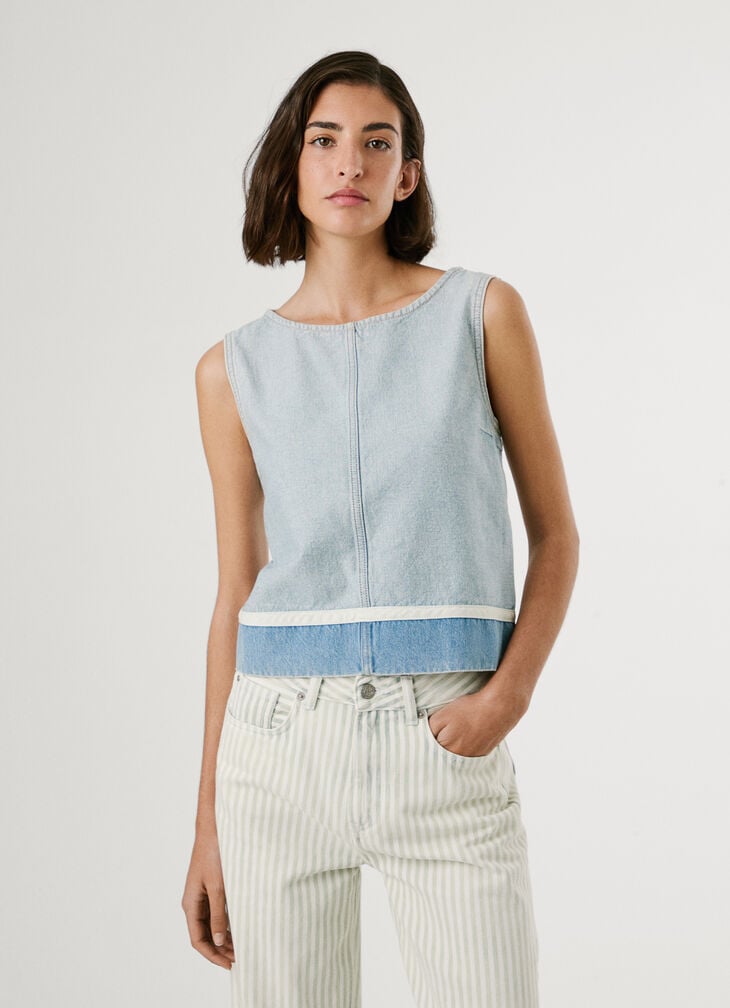 Pepe Jeans Boxy Fit Denim Top