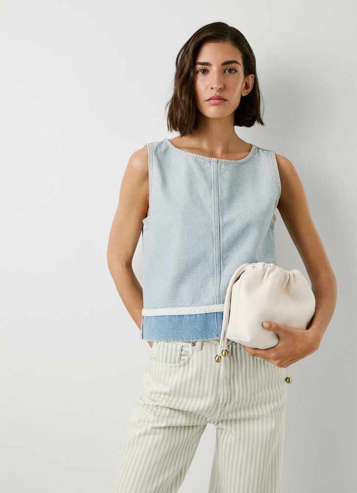 Pepe Jeans boxy fit denim top