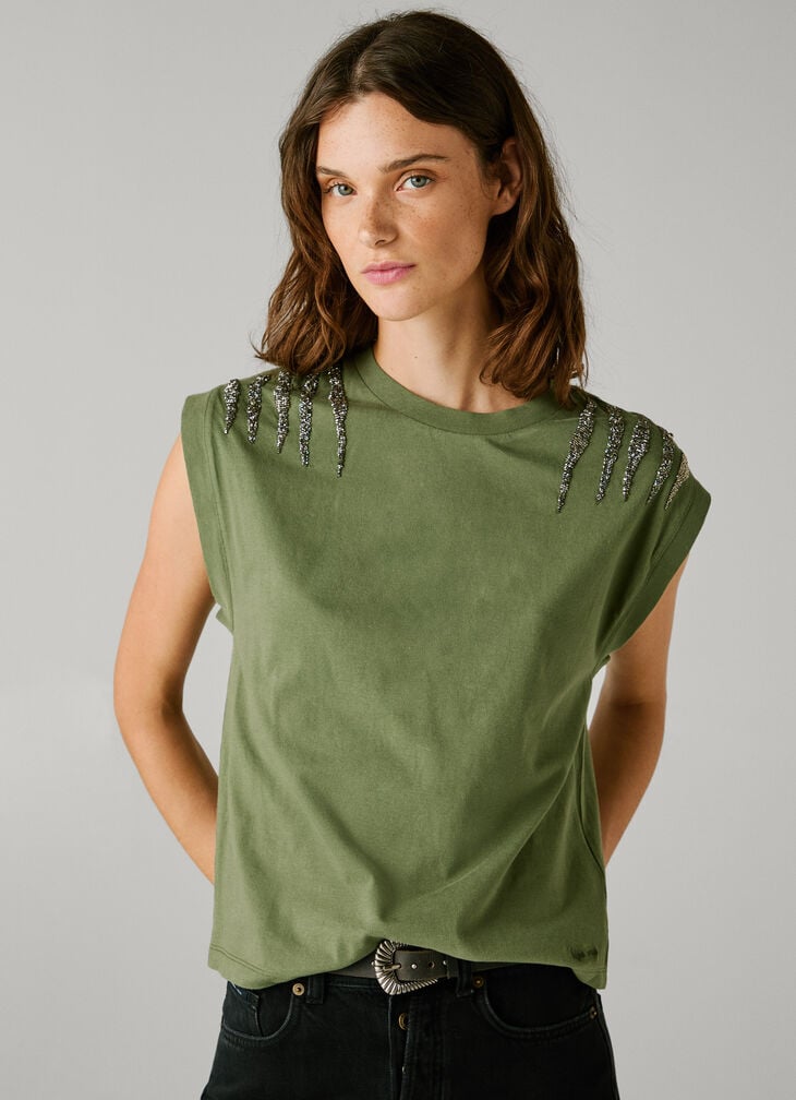 Pepe Jeans boxy fit sleeveless t-shirt
