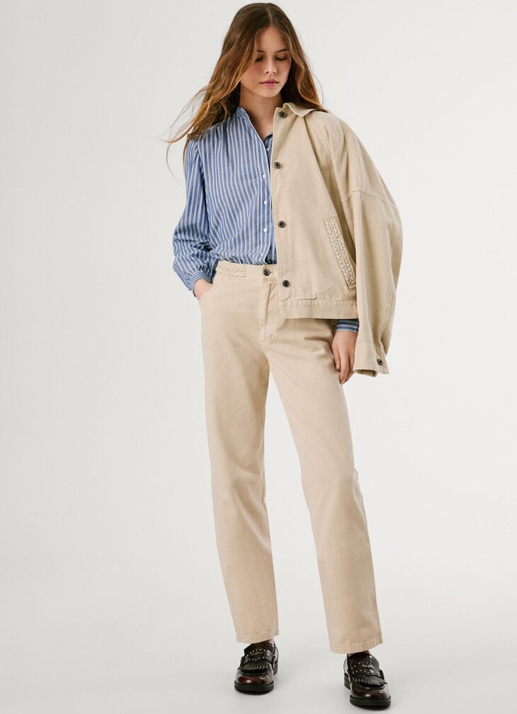 Pepe Jeans braided details twill trousers