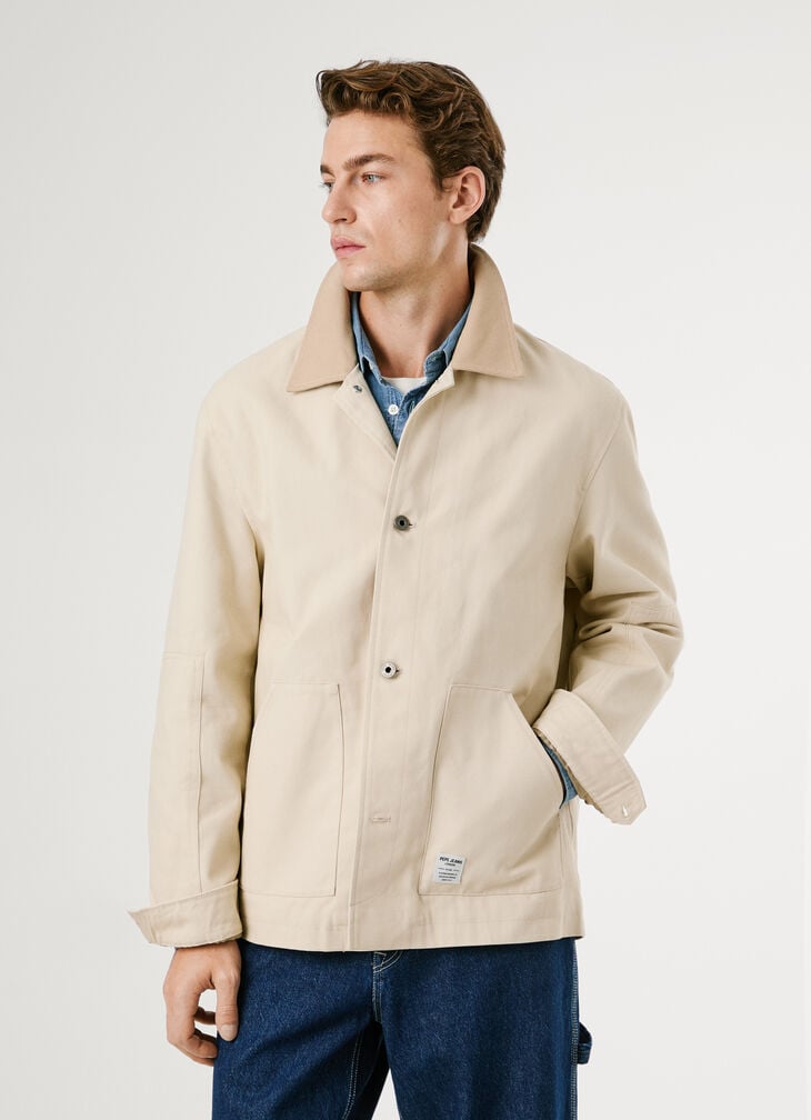 Pepe Jeans Canvas Jacket With Shirt Collar