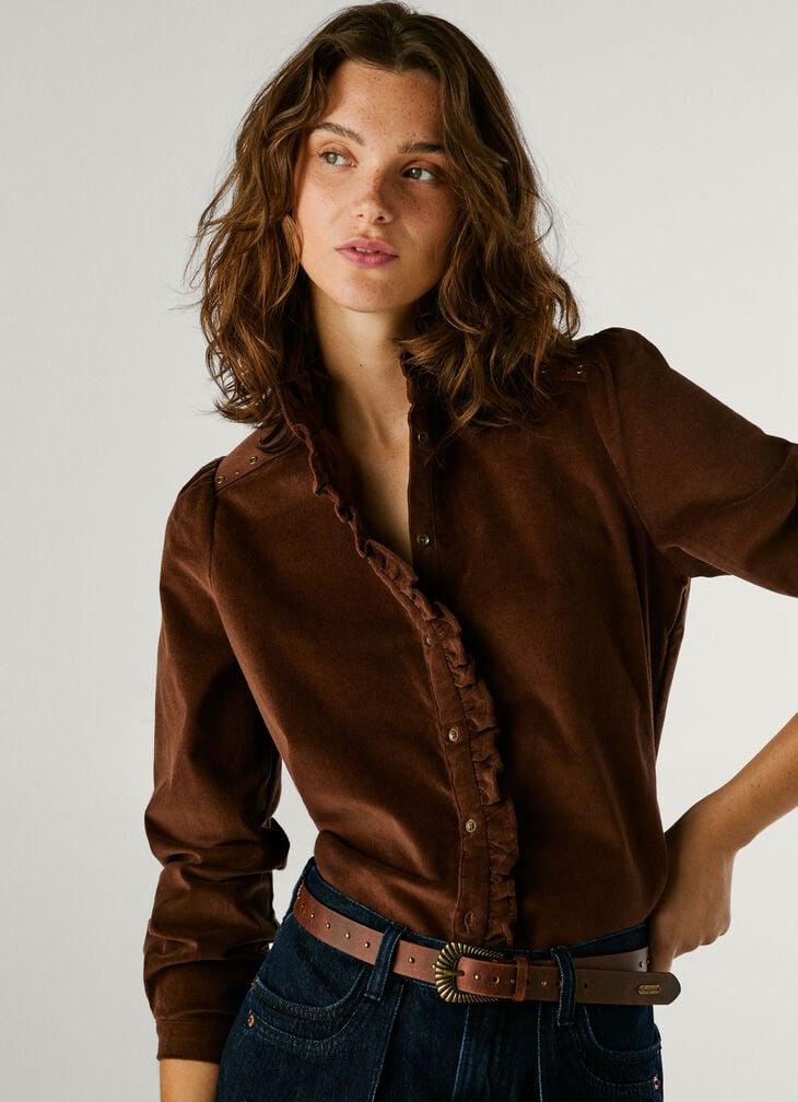Pepe Jeans corduroy ruffle blouse