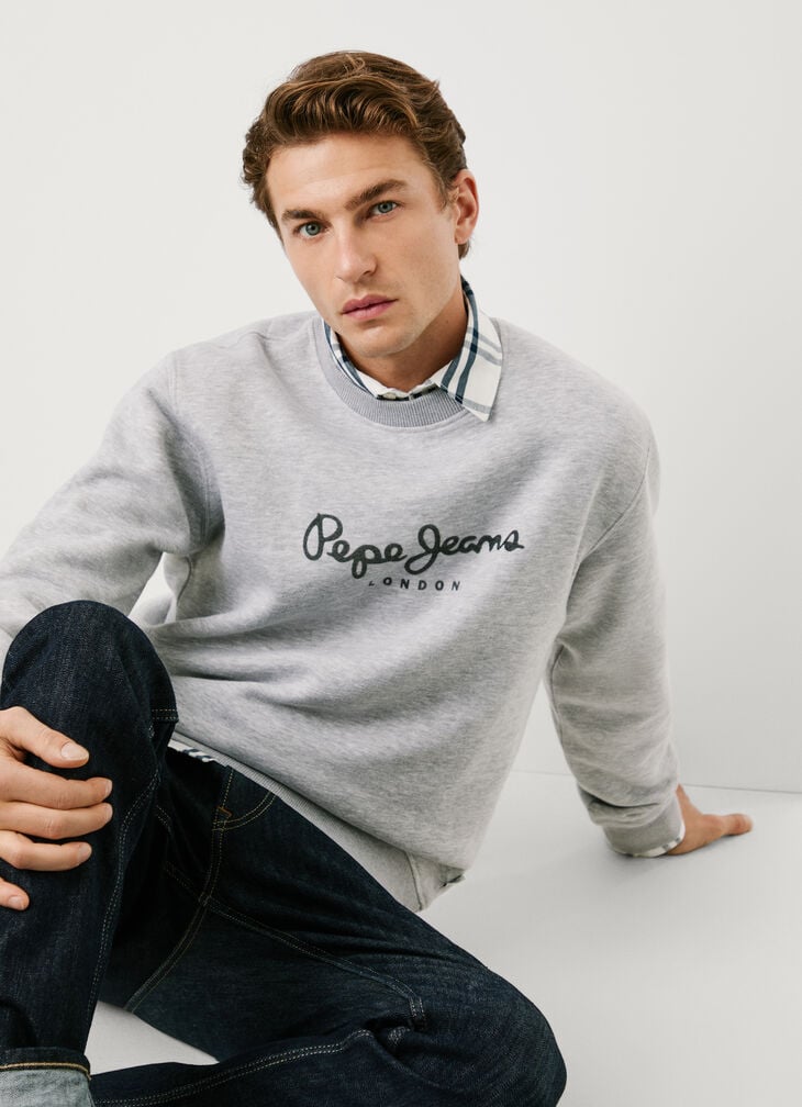 Pepe Jeans crew neck logo sweatshirt