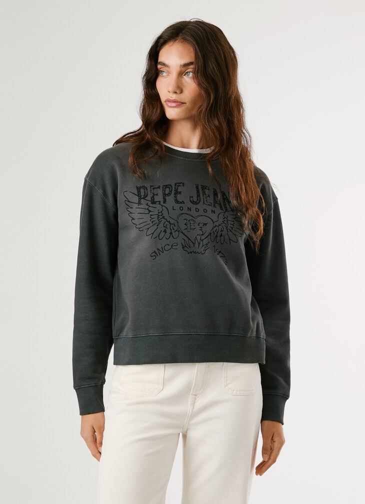 Pepe Jeans Crew Neck Logo Sweatshirt