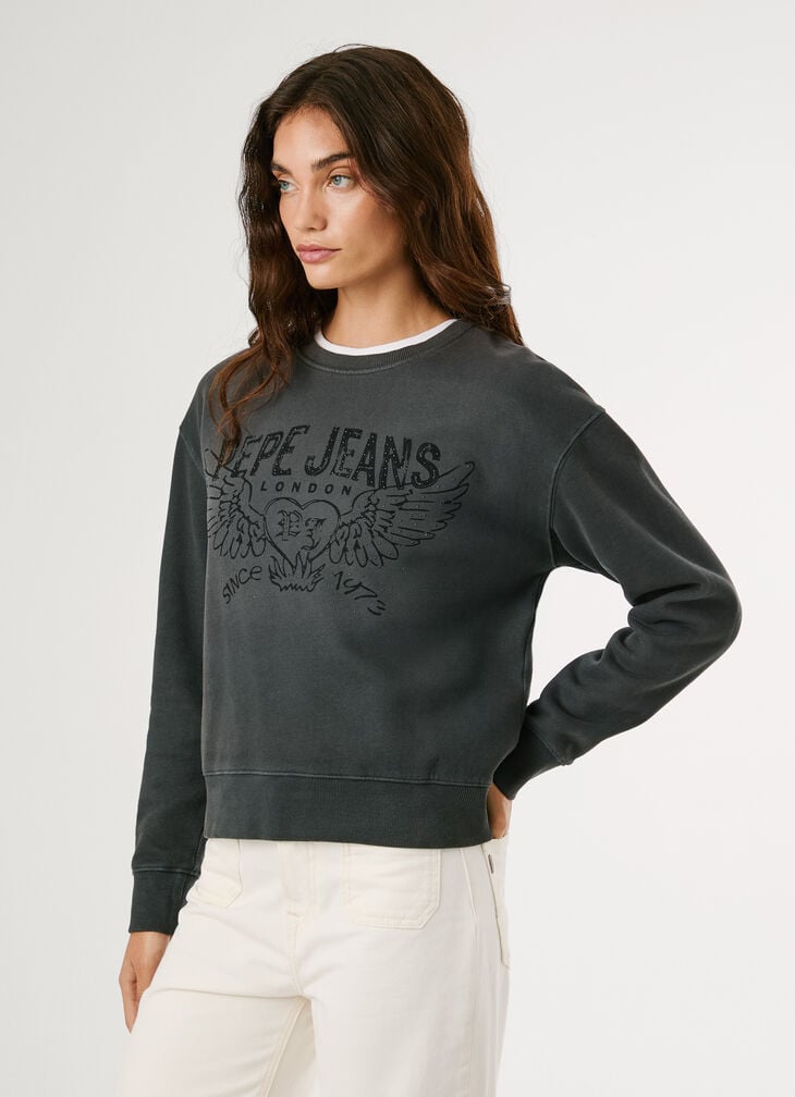 Pepe Jeans Crew Neck Logo Sweatshirt