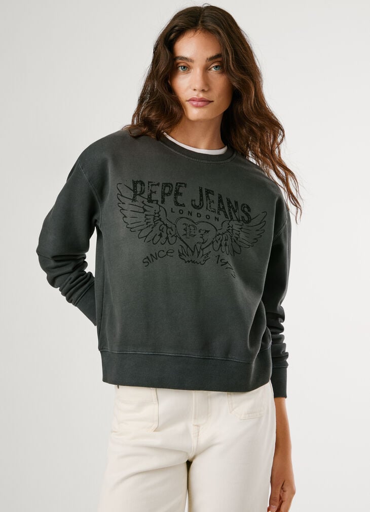 Pepe Jeans crew neck logo sweatshirt