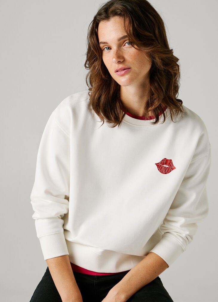 Pepe Jeans crew neck logo sweatshirt