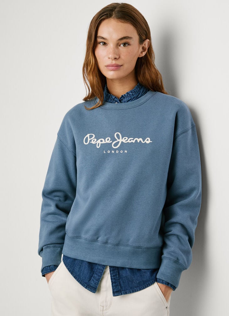 Pepe Jeans crew neck logo sweatshirt