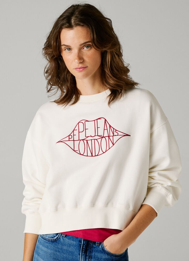 Pepe Jeans crew neck logo sweatshirt