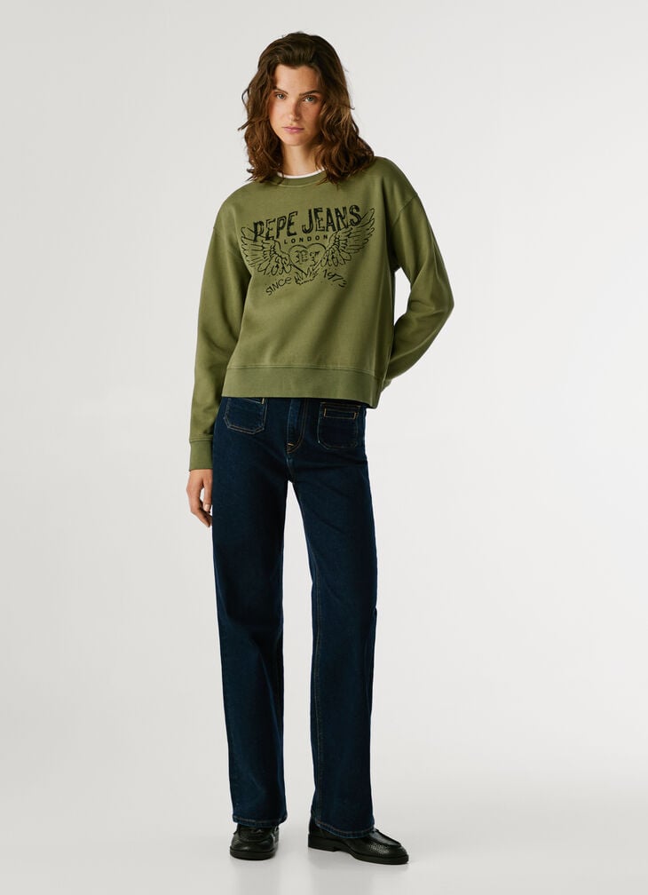 Pepe Jeans Crew Neck Logo Sweatshirt