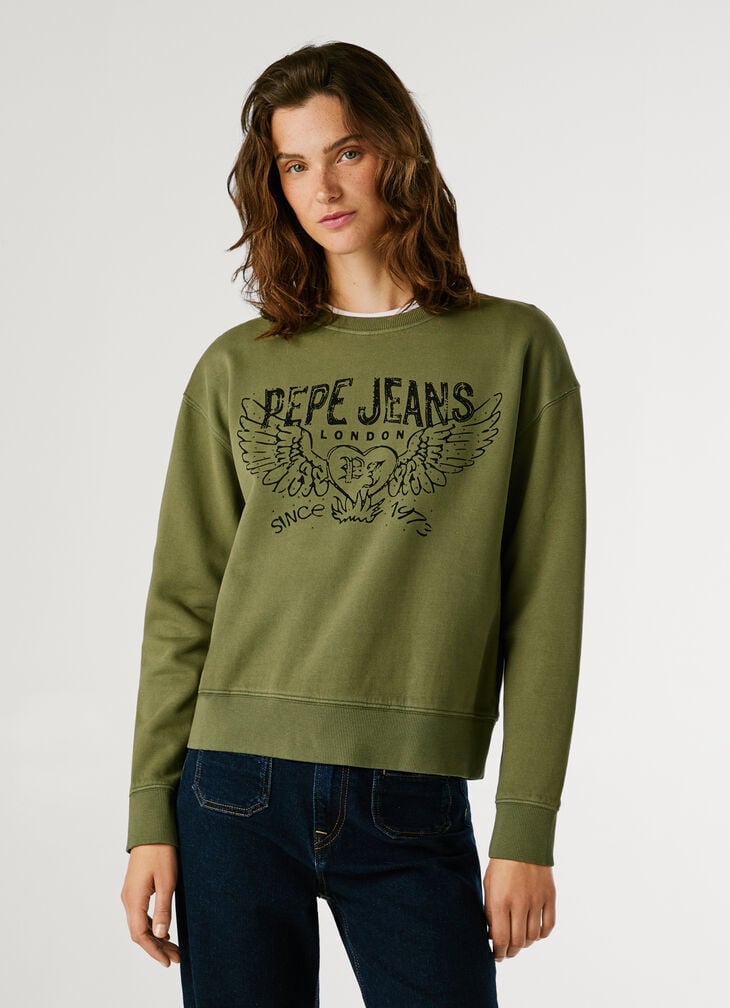 Pepe Jeans Crew Neck Logo Sweatshirt