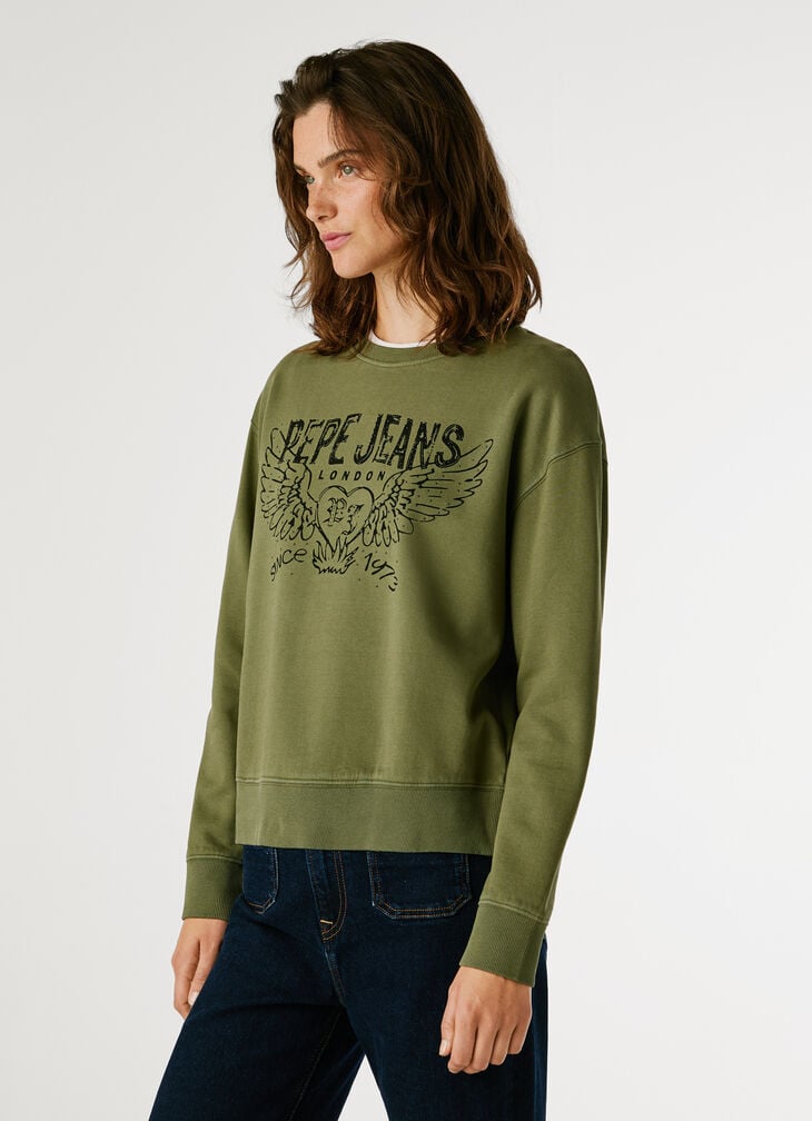 Pepe Jeans Crew Neck Logo Sweatshirt
