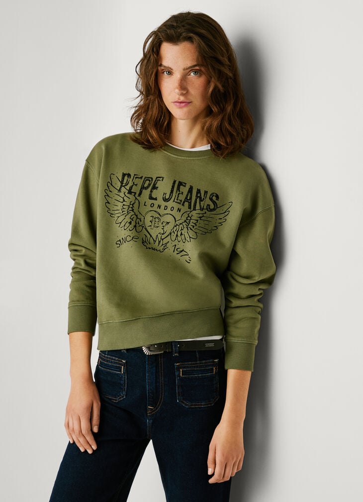 Pepe Jeans crew neck logo sweatshirt