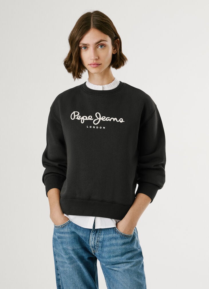 Pepe Jeans Crew Neck Logo Sweatshirt