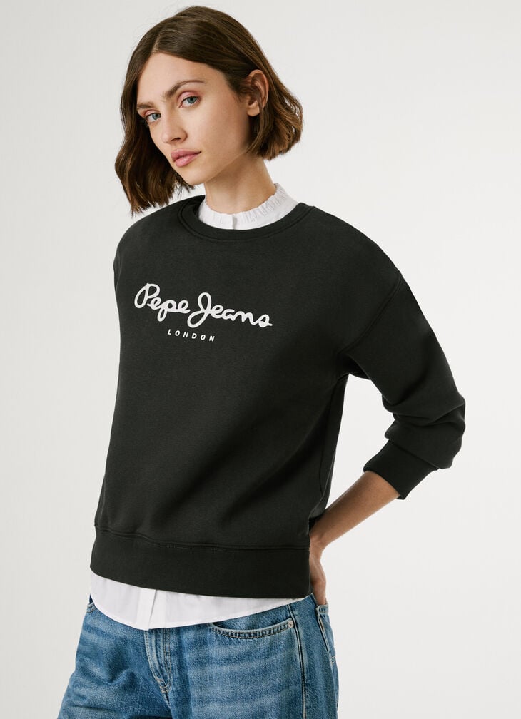 Pepe Jeans crew neck logo sweatshirt