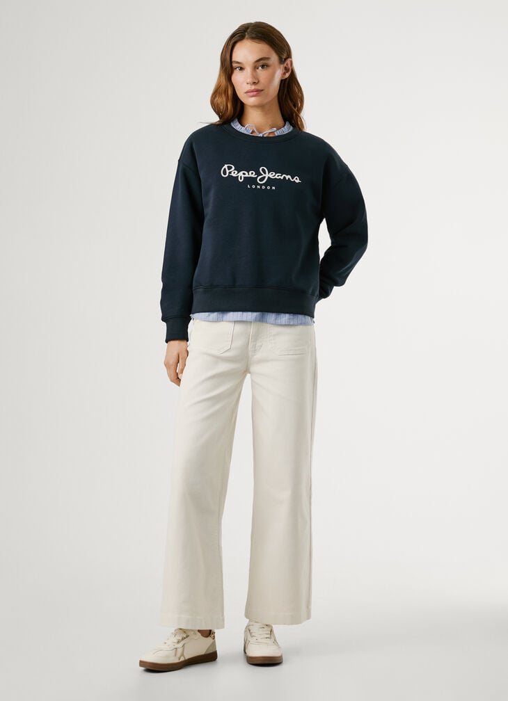 Pepe Jeans Crew Neck Logo Sweatshirt