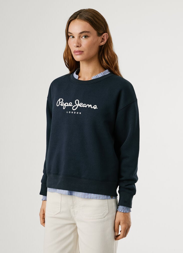 Pepe Jeans Crew Neck Logo Sweatshirt