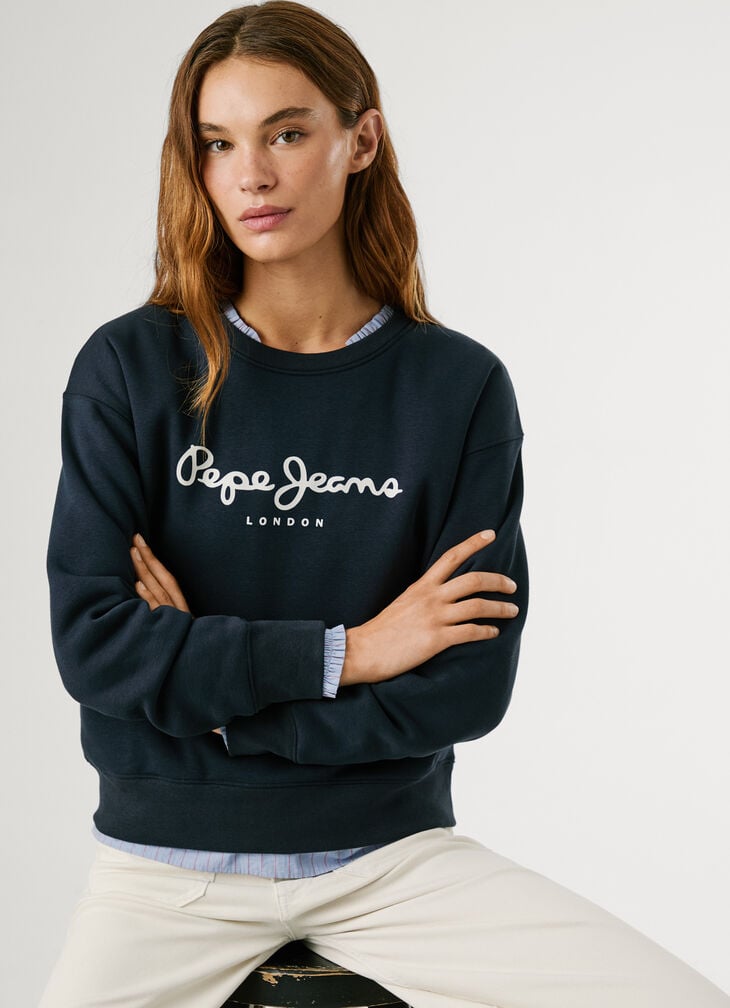 Pepe Jeans crew neck logo sweatshirt