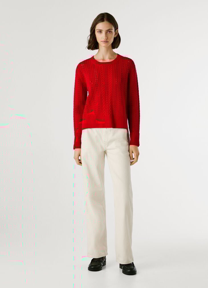 Pepe Jeans Crew Neck Openwork Jumper