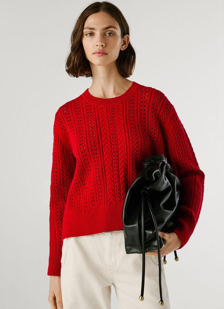 Pepe Jeans crew neck openwork jumper