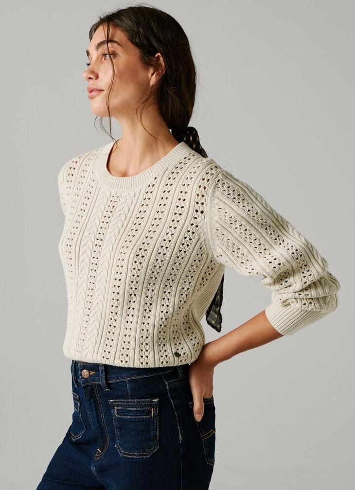 Pepe Jeans crew neck openwork jumper
