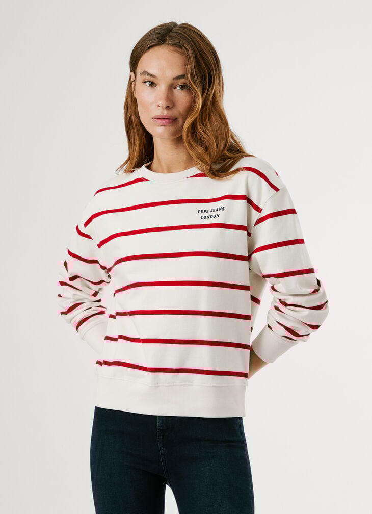 Pepe Jeans Crew Neck Striped Sweatshirt
