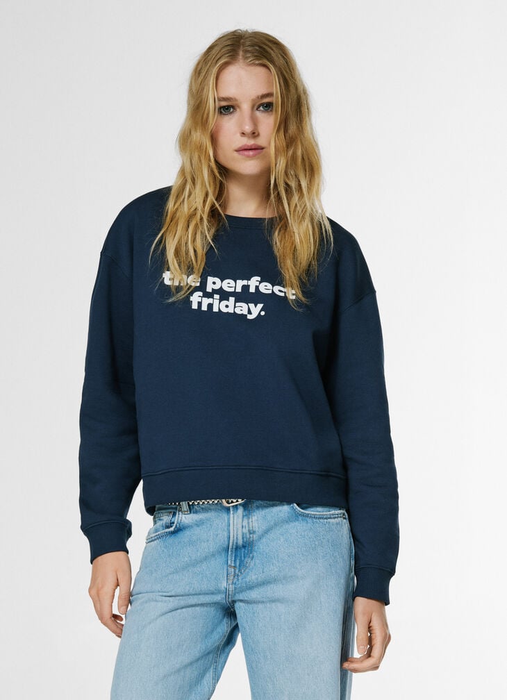 Pepe Jeans Crew Neck Sweatshirt With Printed Text
