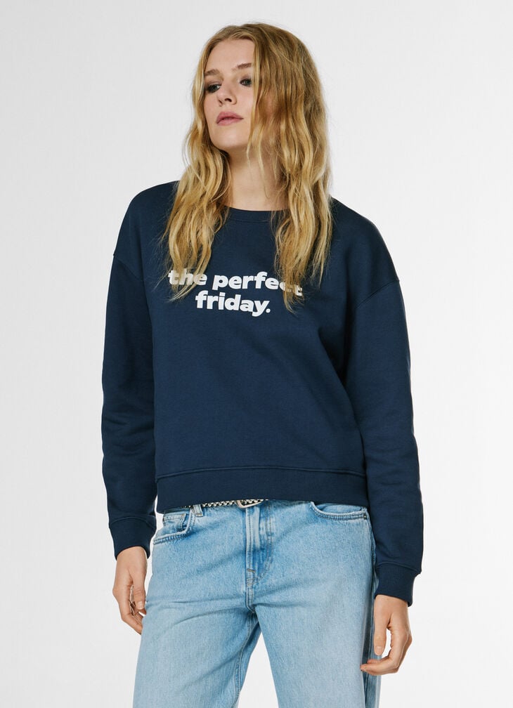 Pepe Jeans Crew Neck Sweatshirt With Printed Text