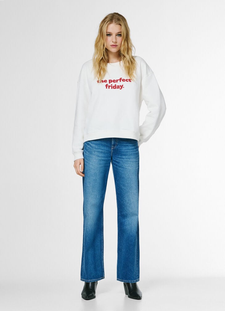 Pepe Jeans Crew Neck Sweatshirt With Printed Text